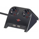 Разклонител за бюро 2 гнезда 1,8м. H05VV-F 3х1,5 2хUSB BR 1153500222